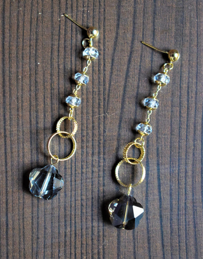 Crystal Flower Dangle Drop Earring - GlitterGleam