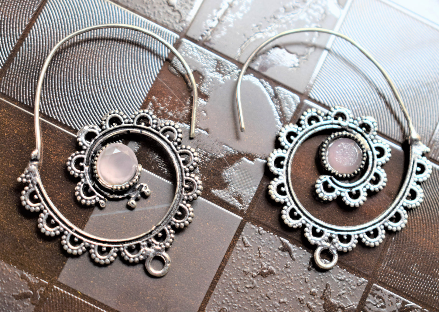 Silver Oxidised Spiral Earrings - GlitterGleam