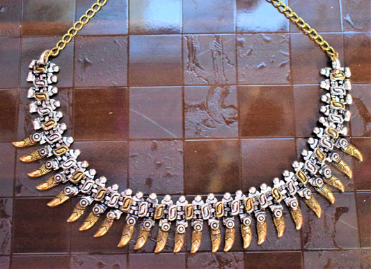 German Silver Spiked Choker Necklace - GlitterGleam