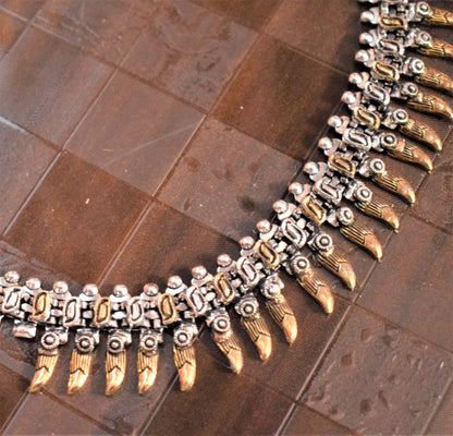 German Silver Spiked Choker Necklace - GlitterGleam