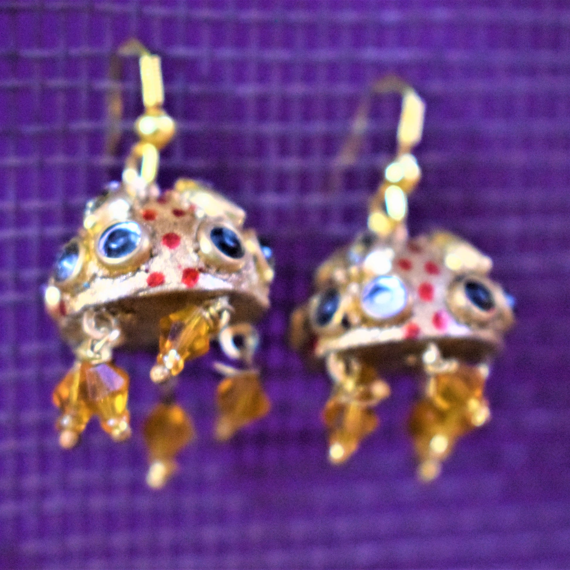 Small Rajasthani Kundan Jhumki with Beads - GlitterGleam