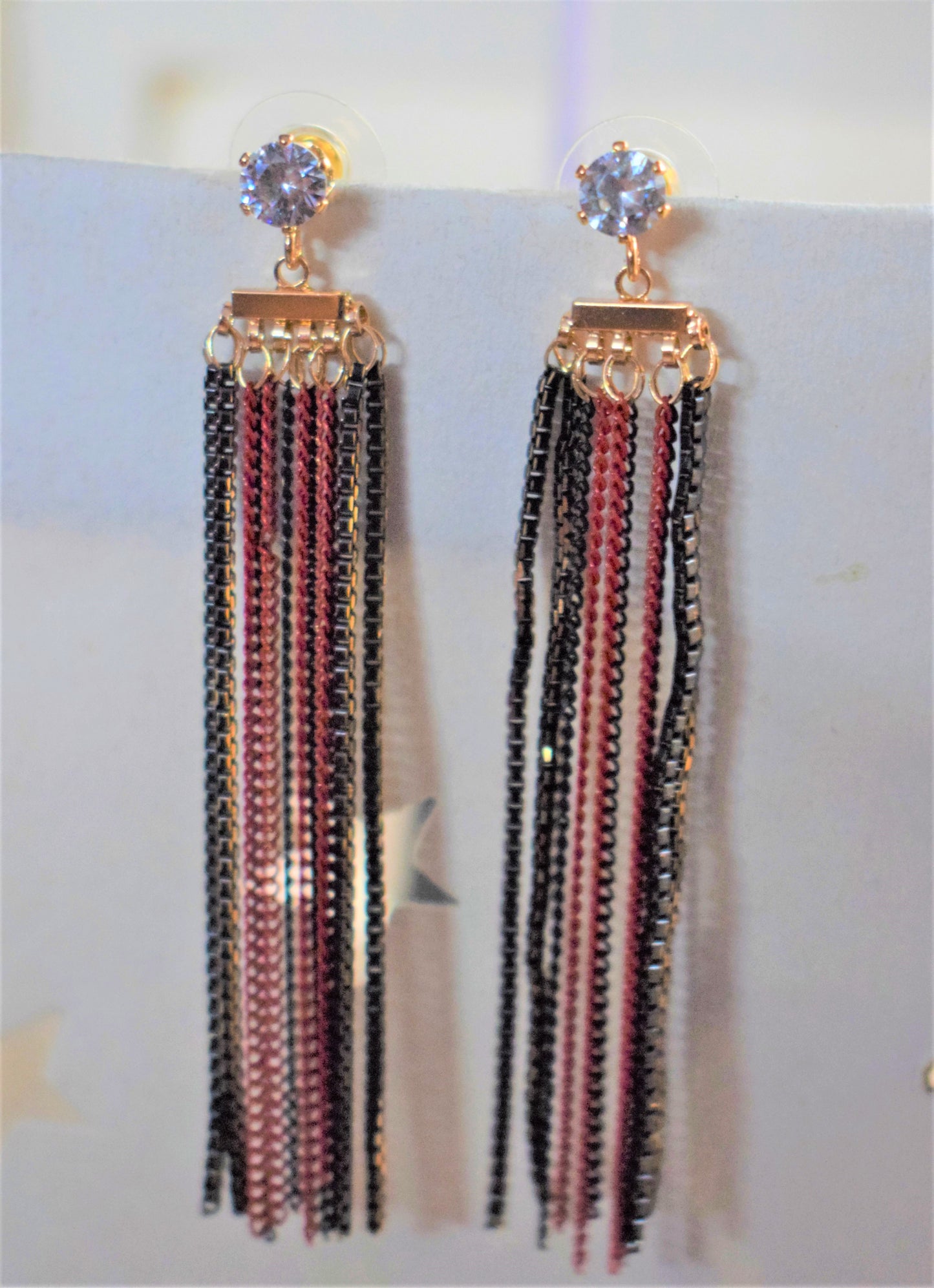 Red & Black Tassel Earring - GlitterGleam