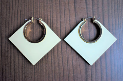 Wooden Square Hoops - GlitterGleam