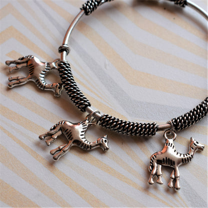 German Silver Hanging Pendant Bangle - GlitterGleam