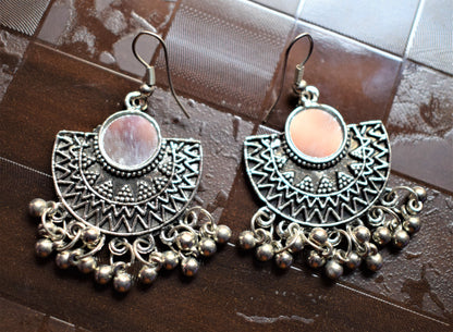 Small Mirror Sun Arc Danglers - GlitterGleam