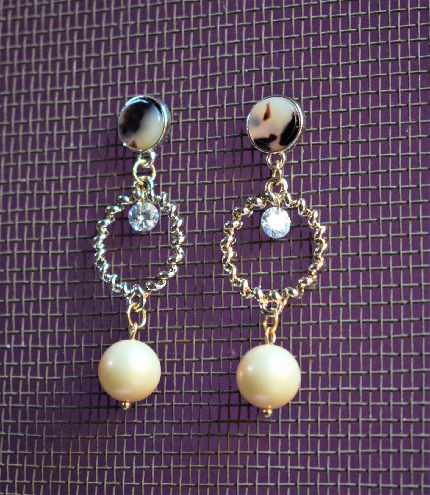 Long Pearl & Gem Coil Earrings - GlitterGleam