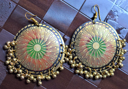 Meenakari Carved Danglers - GlitterGleam