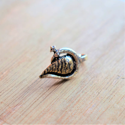 Golden and Silver Oxidized Carved Peacock Nose Push Pin - GlitterGleam