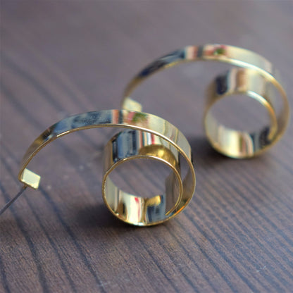 Gold '6' Hoop Sterling Silver Earring - GlitterGleam