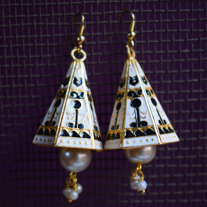 Meenakari Conical Pyramid Jhumki - GlitterGleam