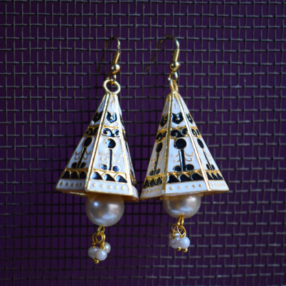 Meenakari Conical Pyramid Jhumki - GlitterGleam