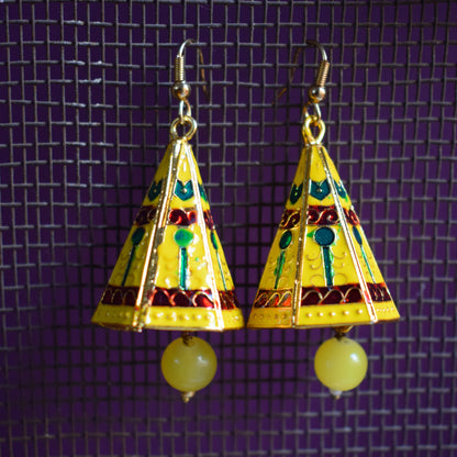 Meenakari Conical Pyramid Jhumki - GlitterGleam