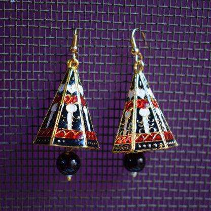 Meenakari Conical Pyramid Jhumki - GlitterGleam