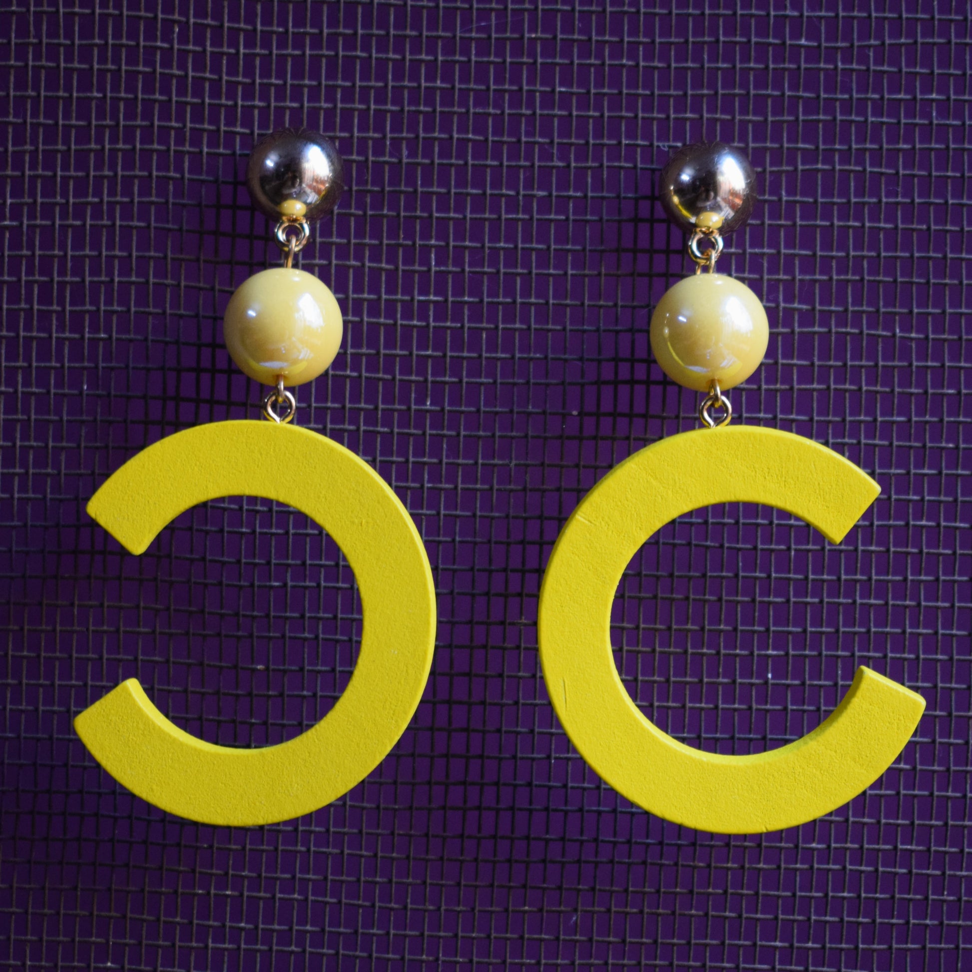 Chanel Wooden Earrings - GlitterGleam