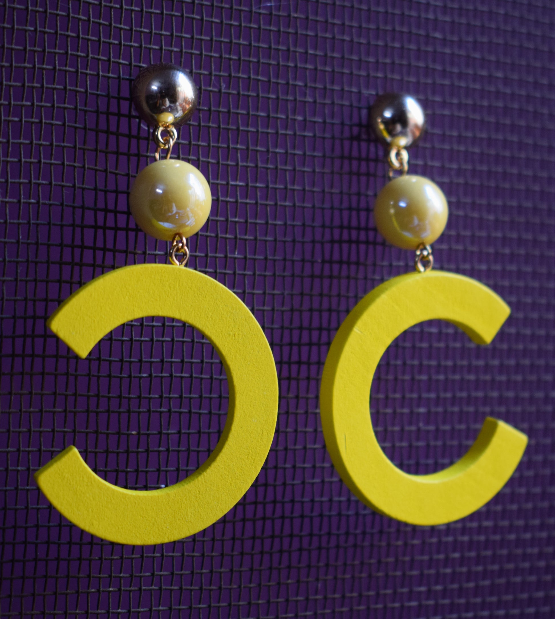 Chanel Wooden Earrings - GlitterGleam