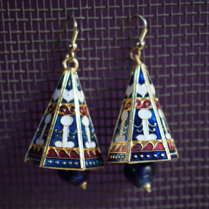 Meenakari Conical Pyramid Jhumki - GlitterGleam