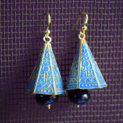 Meenakari Conical Pyramid Jhumki - GlitterGleam