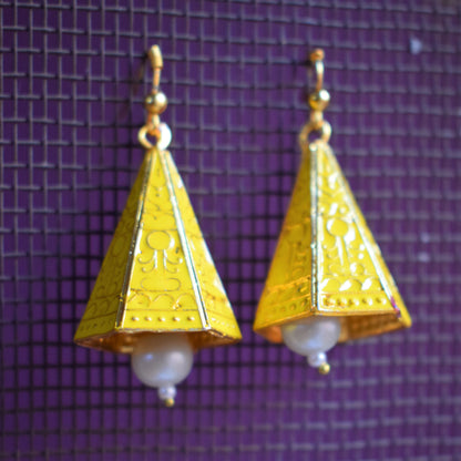 Meenakari Conical Pyramid Jhumki - GlitterGleam