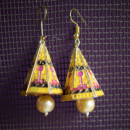 Meenakari Conical Pyramid Jhumki - GlitterGleam