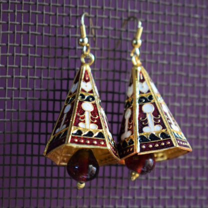 Meenakari Conical Pyramid Jhumki - GlitterGleam