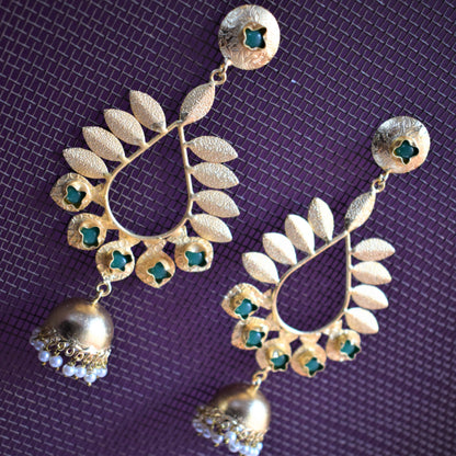 Designer Coral Tulip Antique Gold Earrings - GlitterGleam