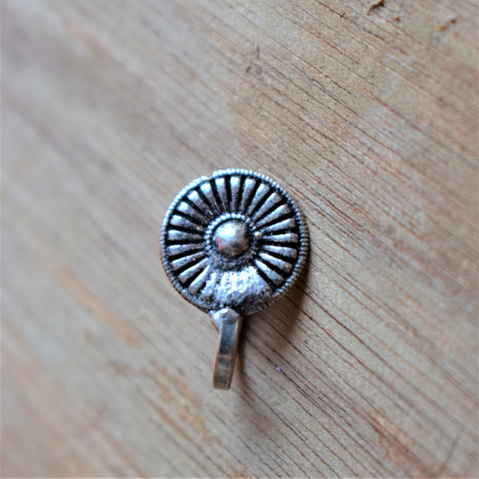 German Silver Oxidized Round Nose Push Pin - GlitterGleam