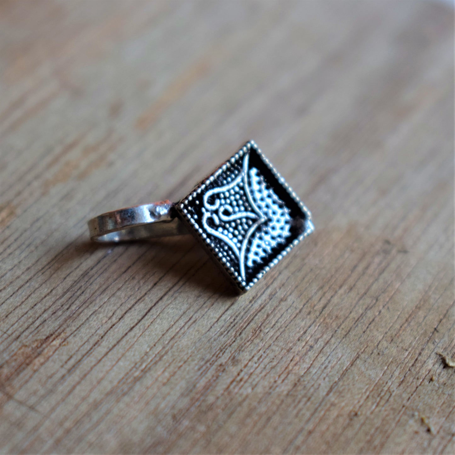 German Silver Oxidized Square Nose Push Pin - GlitterGleam