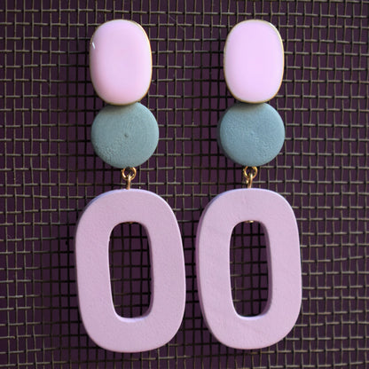 Multicolored Wooden Gem Earring - GlitterGleam