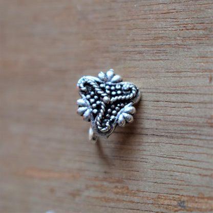 German Silver Oxidized Arc Motif Nose Push Pin - GlitterGleam