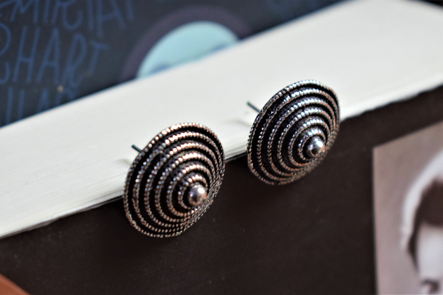 German Silver Tribal Coil Angular Earrings - GlitterGleam