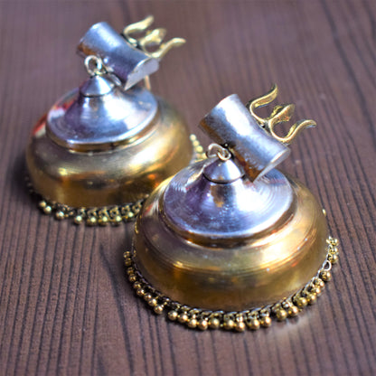 Jumbo Trishul Dumro Earrings - GlitterGleam