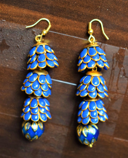 Long Polki Layered Jhumki Earrings - GlitterGleam