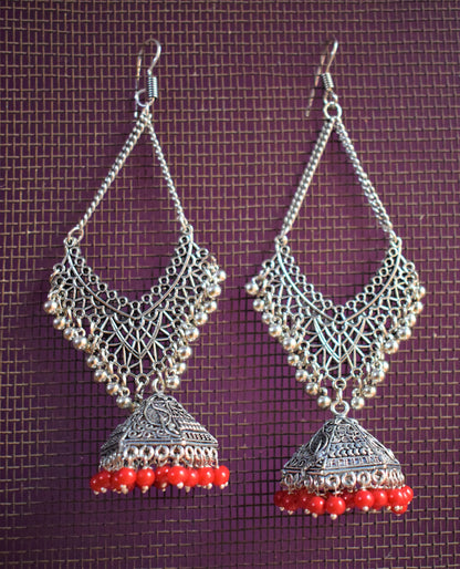 Hanging Chandbali Pyramid Jhumki - GlitterGleam