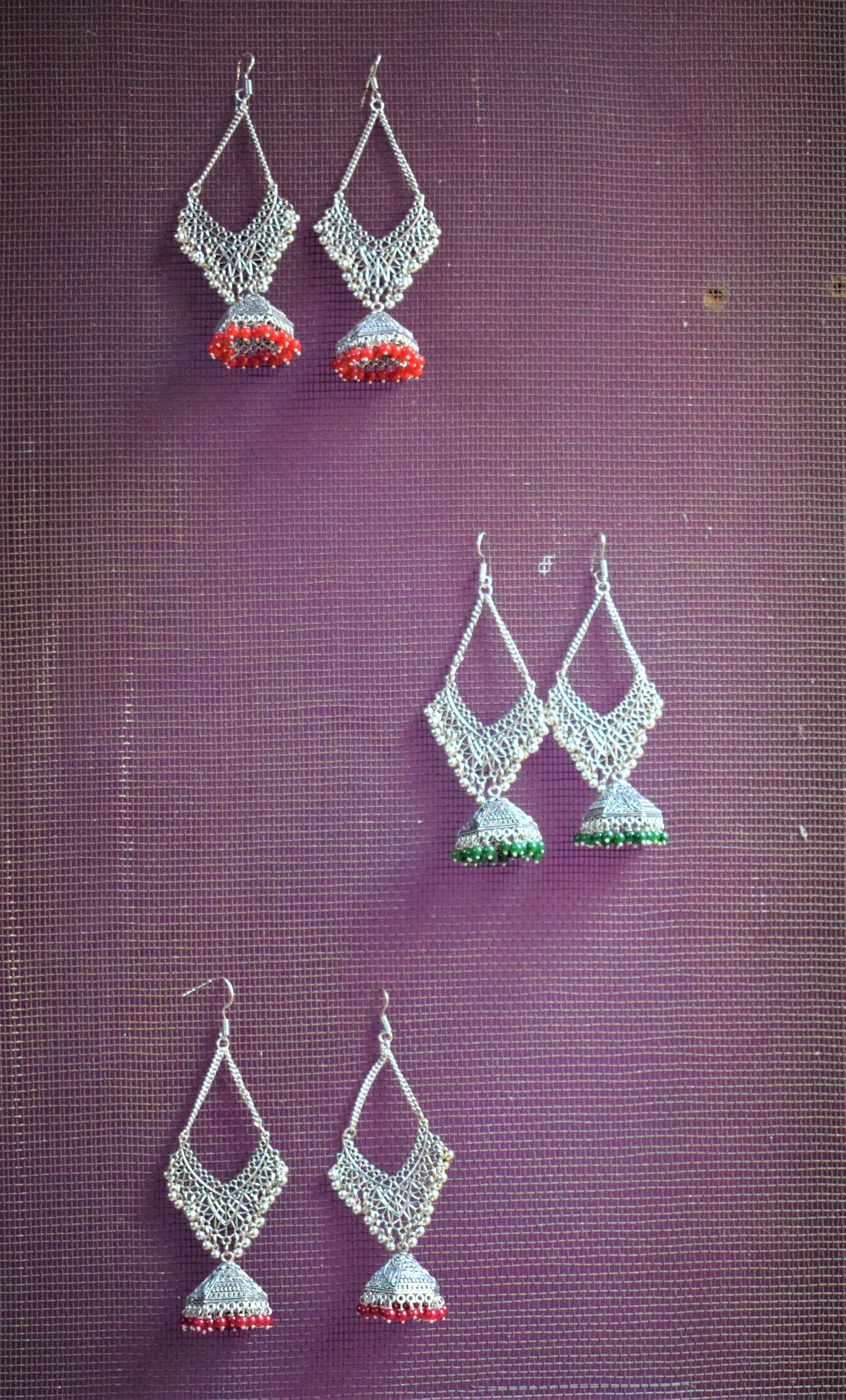 Hanging Chandbali Pyramid Jhumki - GlitterGleam