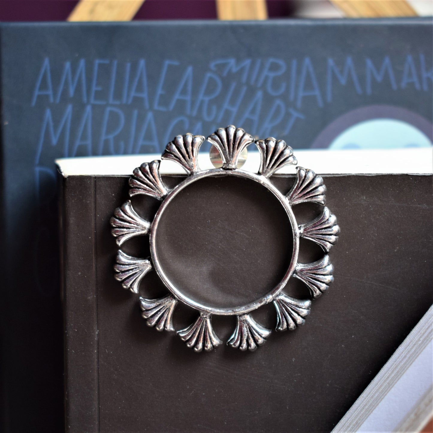 Designer German Silver Ring Stud Earrings - GlitterGleam