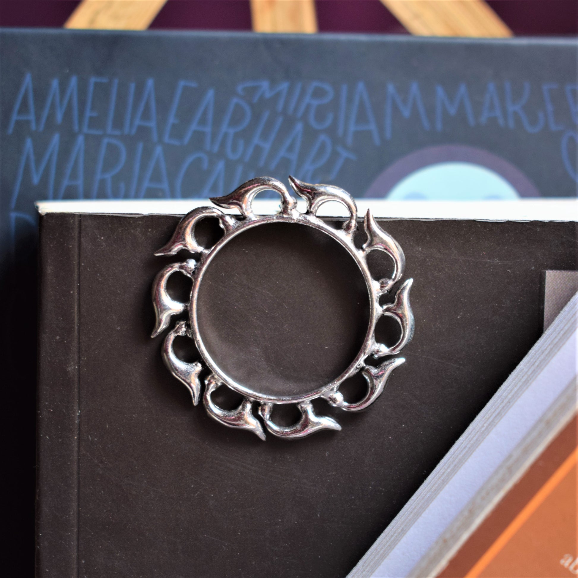 Designer German Silver Ring Stud Earrings - GlitterGleam