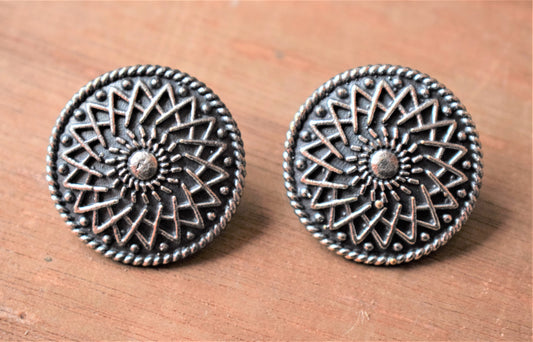 German Silver Chakra Studs - GlitterGleam