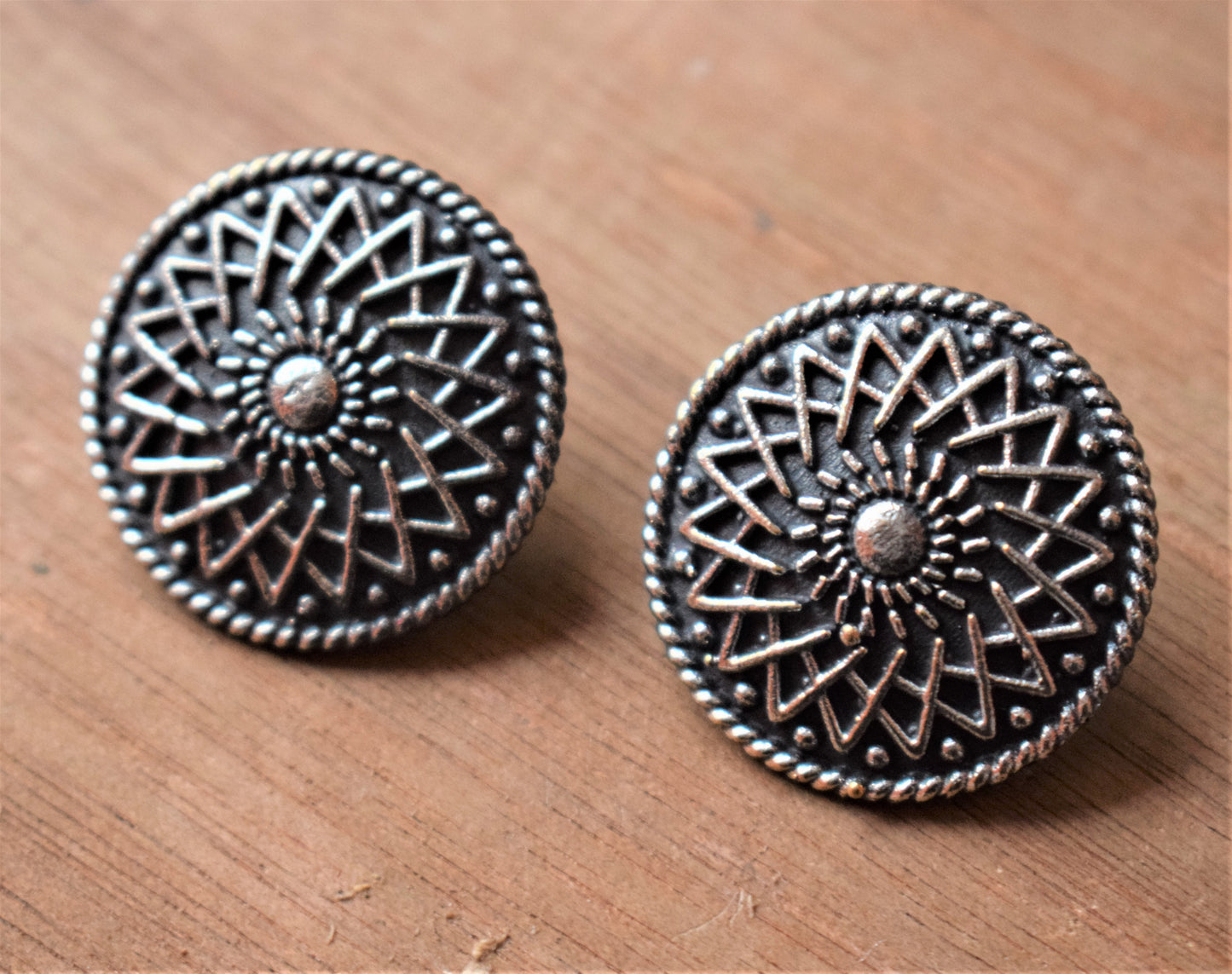 German Silver Chakra Studs - GlitterGleam