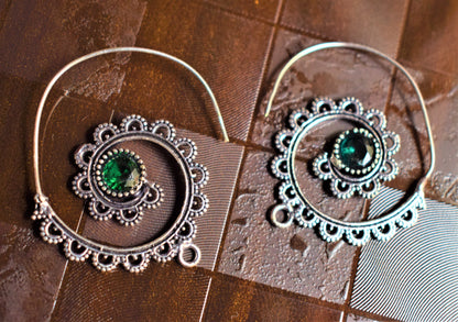 Silver Oxidised Spiral Earrings - GlitterGleam