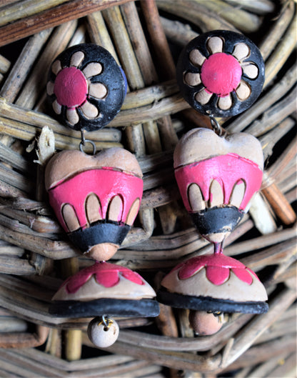 Multicolored Heart Jhumka - GlitterGleam