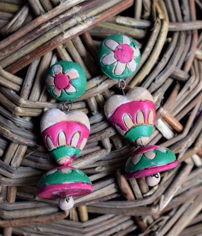 Multicolored Heart Jhumka - GlitterGleam
