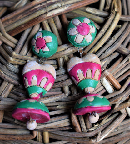 Multicolored Heart Jhumka - GlitterGleam