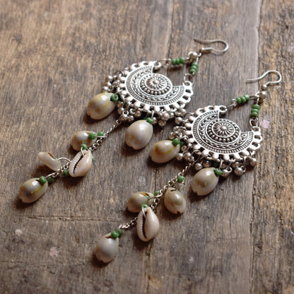 Seashell Chandbali Chandelier Earrings - GlitterGleam