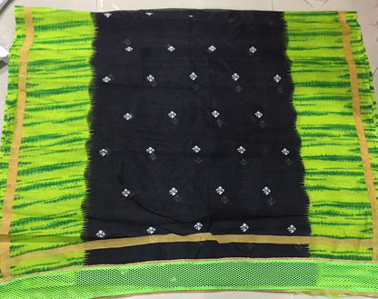 Bhagalpuri Silk Saree with Bandhej and Zari - GlitterGleam