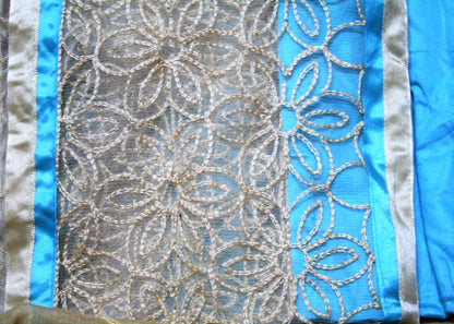 Womens' Heavy Resham Embroidery And Net Design Cotton Silk Salwar Suit - GlitterGleam