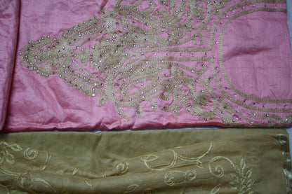 Womens' Heavy Resham Embroidery And Net Design Cotton Silk Salwar Suit - GlitterGleam