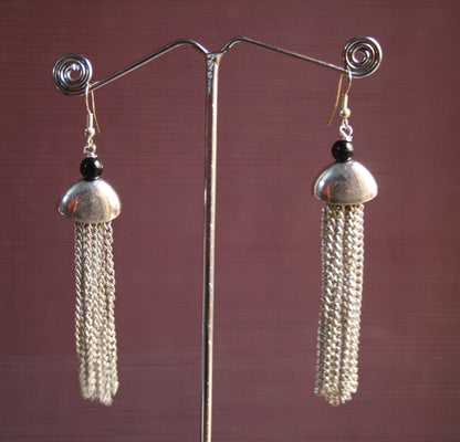 Gold & Silver Plated Dangle Drop Tassel Earrings - GlitterGleam