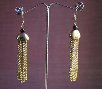 Gold & Silver Plated Dangle Drop Tassel Earrings - GlitterGleam
