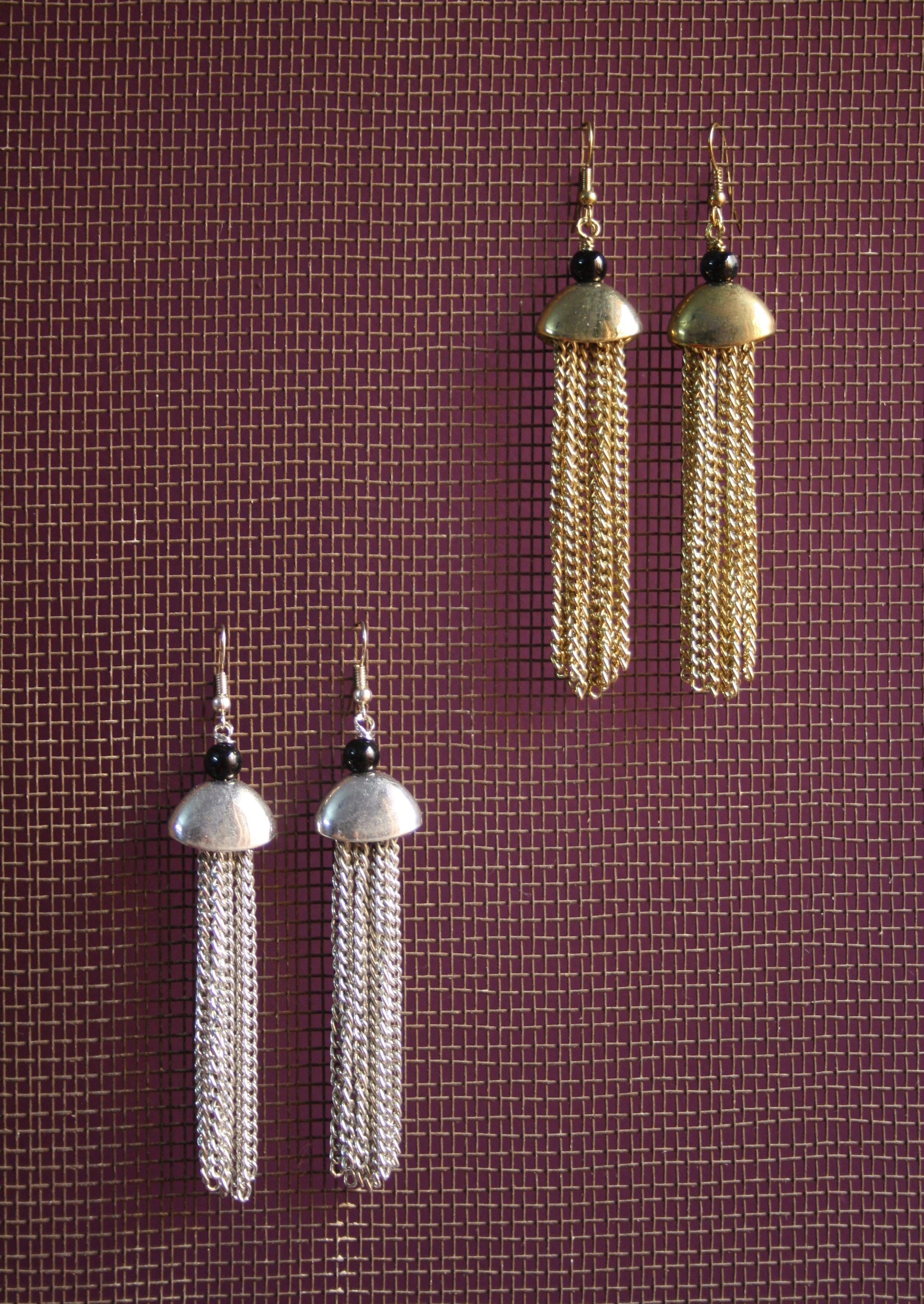 Gold & Silver Plated Dangle Drop Tassel Earrings - GlitterGleam