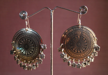 Latest Carved Danglers with Butterfly Beads - GlitterGleam